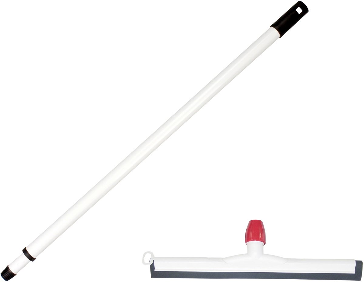 Betra Douchetrekker/vloertrekker - kunststof - wit - natuur rubber - B45 cm - Uitschuif steel wit - van 80 tot 130 cm