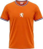 T-shirt Nederland - Supporter Shirt Holland pour Voetbal & Koningsdag - 95% Katoen - 5% Elastaan - Unisex Dames / Heren - Oranje - Taille S