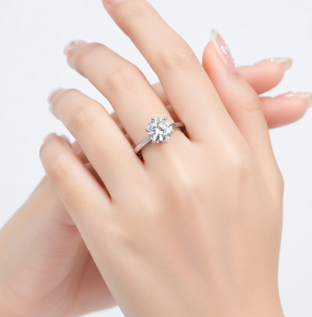 Knobbout Luxe Moissanite Ring – 925 Sterling Zilver met Betoverende Glans, Verstelbaar