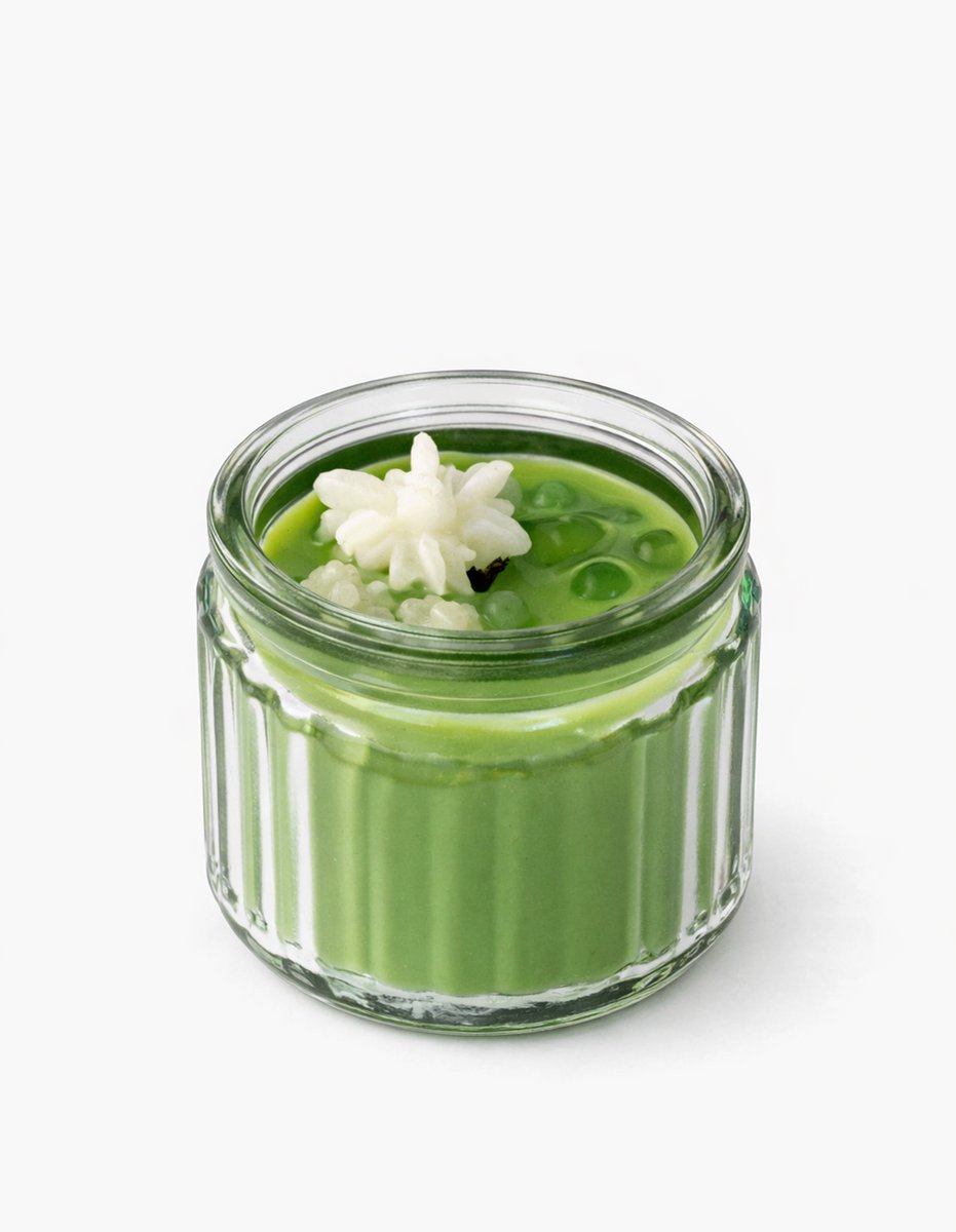 Sweet Fruity Mini Kaars Groene Aventurijn – Handgemaakte Sojawas Kaars met Edelsteen en Bloemen