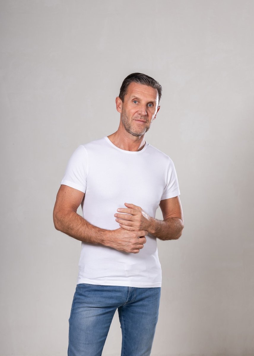 Alca Fashion - Regular Fit - Heren T-Shirt Lite Ronde Hals - Wit - 2XL