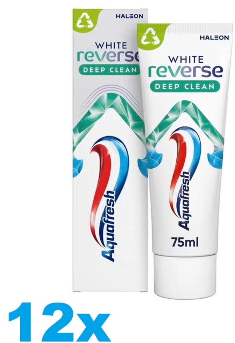 Aquafresh White Reverse Tandpasta – 12 x 75 ml – Whitening & Diepe Reiniging – Grootverpakking