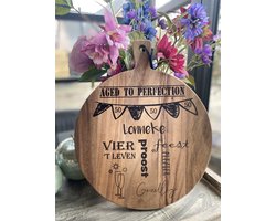 Creaties van Hier - Serveerplank - 50 Jaar - Gepersonaliseerd Cadeau - Hout - 45 cm