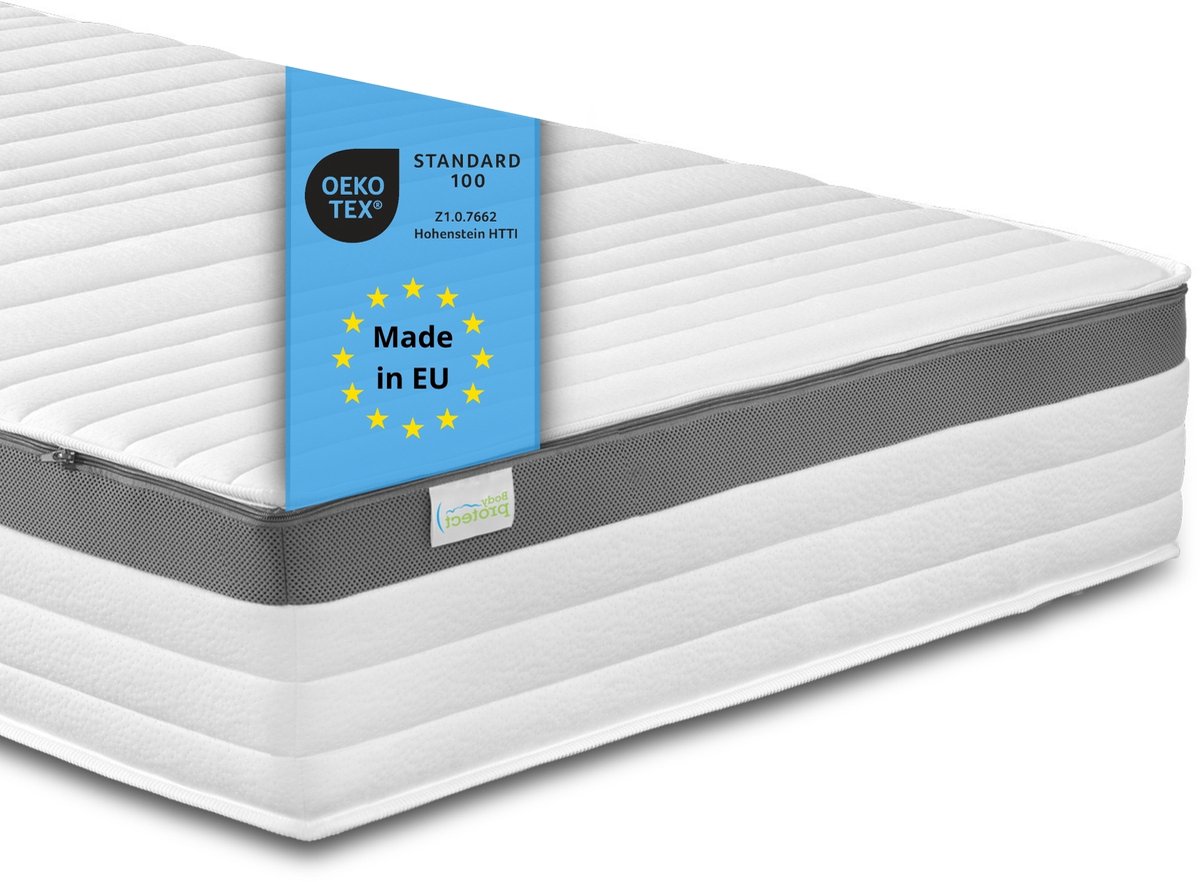 Bodyprotect matras 520 - matras 80x200 cm pocketvering - hoogte 21 cm - ergonomische pocketveringmatras, 7-zones matras en veringmatras - hardheid H4 - Made in EU - 80 x 200 x 21 cm - wit