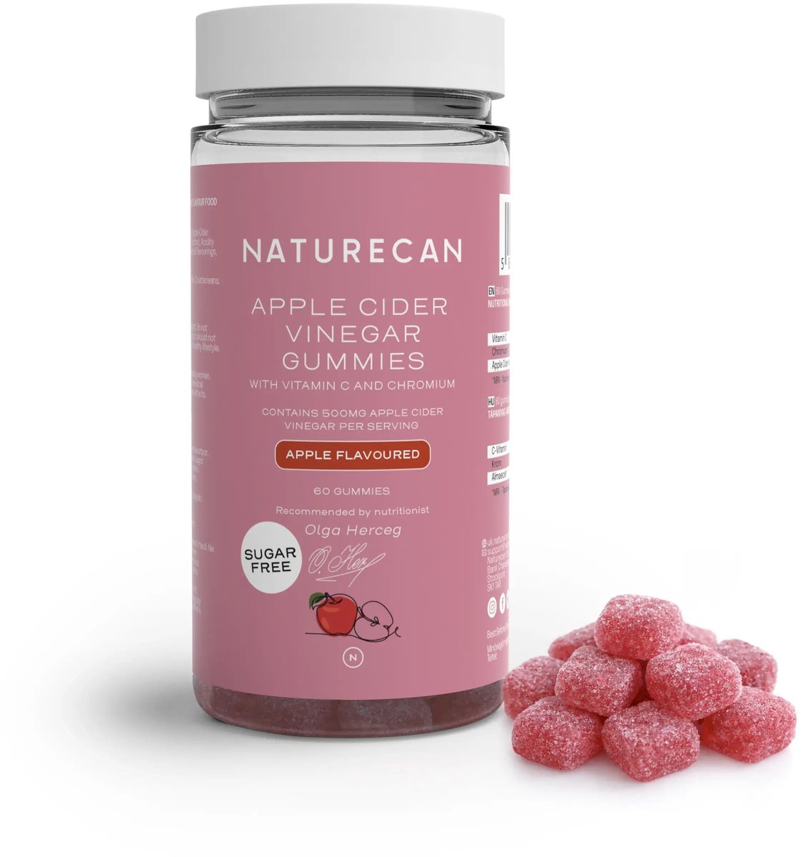 Naturecan Appelazijn Gummies - 60 gummies - 500 mg Appelazijn per Gummy - Met Vitamine C - Appelsmaak