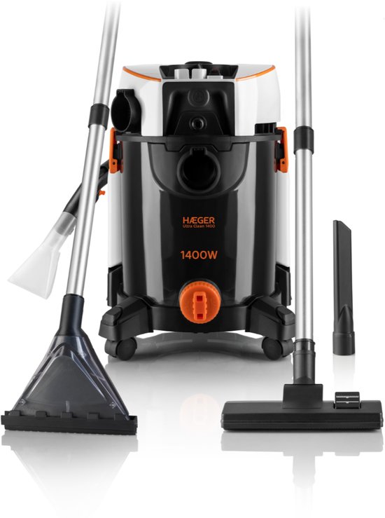 Haeger Ultra Clean Tapijtreiniger - Krachtig 4 in 1 - Nat En Droog Stofzuiger - 1400W - Vlekkenreiniger - Zetelreiniger - Meubelreiniger - Bankreiniger - Zwart
