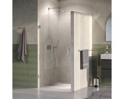 Brauer Void - Nisdeur - Helder Glas - 90 x 200 cm - Omkeerbaar - incl. Glascoating - PVD RVS-Kleurig Geborsteld