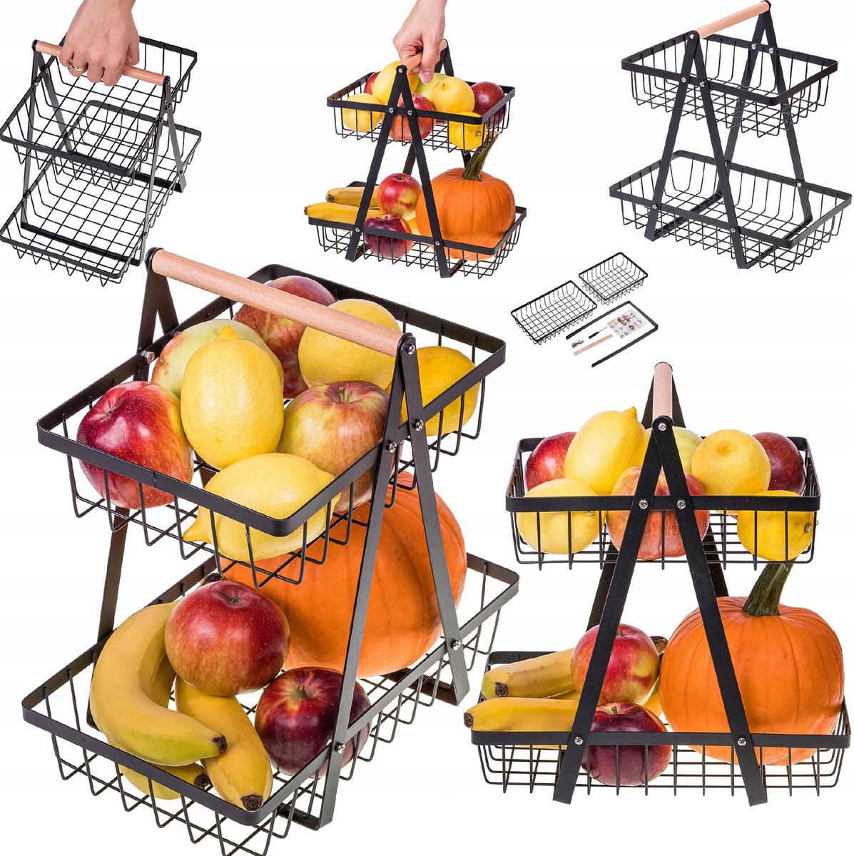 Brunbeste - Metal Basket - Zwart - Loft Stijl - Dubbelniveau