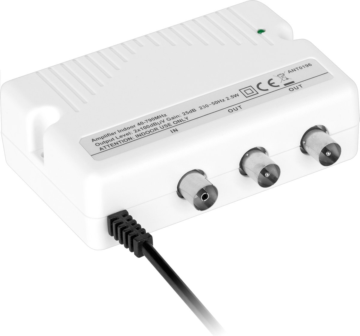 Cabletech ROZGAŁĘŹNIK - Antenneversterker - 20dB - Verbetert signaalkwaliteit