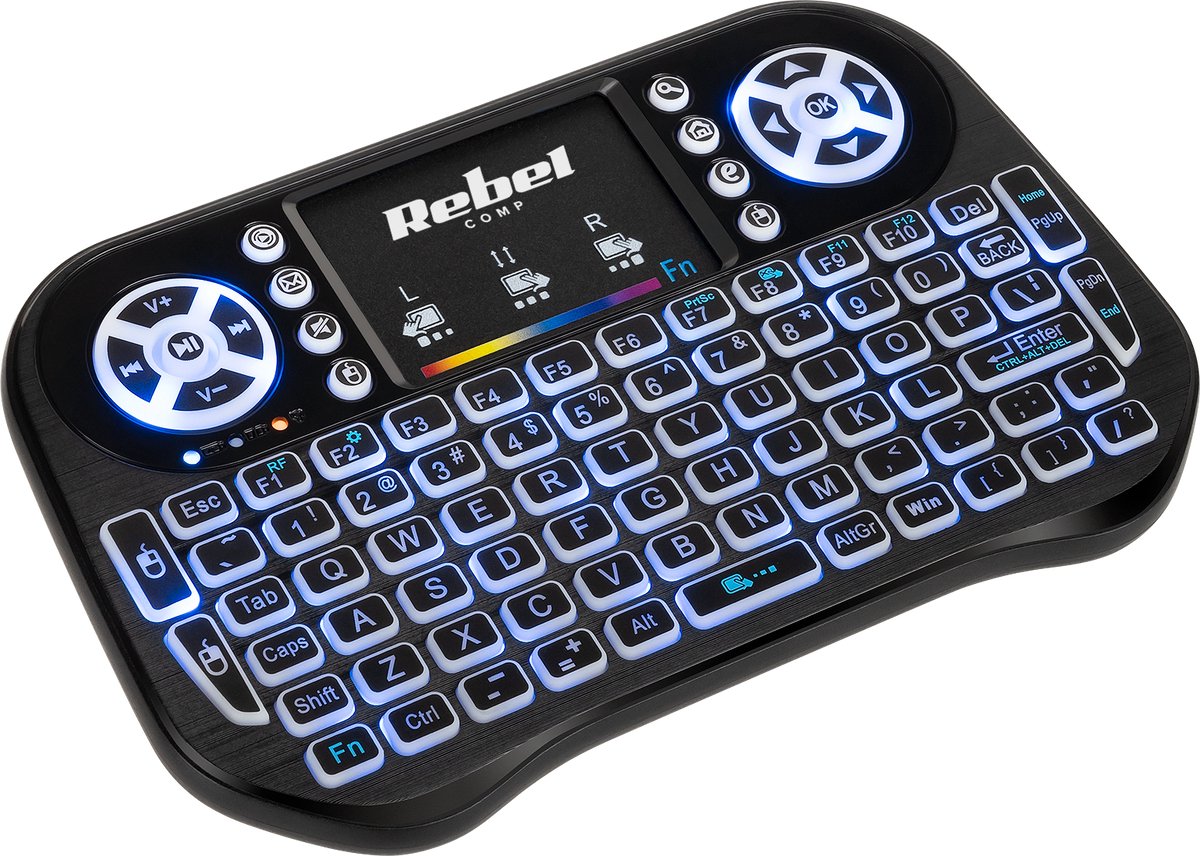 Rebel Q5 - Draadloos Toetsenbord - Mini - Touchpad - Verlicht