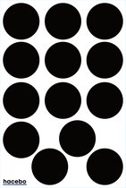 25 Kleine Glans ZWART Ronde Stickers - Sluitstickers - Sluitzegel - Etiket - Beschrijfbaar - Doorsnede 2,5 cm - 25 mm