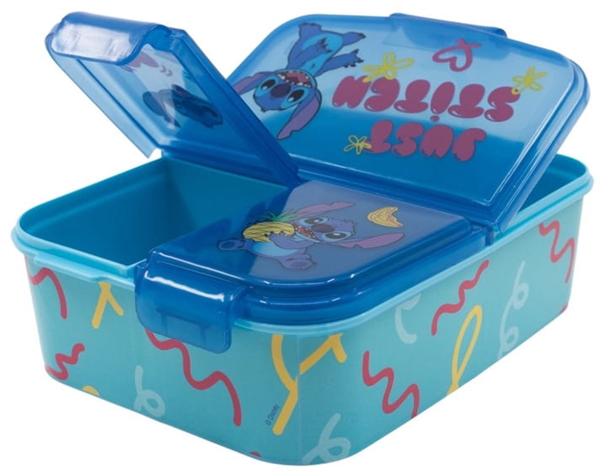 Pos Handels Stitch - Lunchbox 3-delig - Blauw - Veilig Material