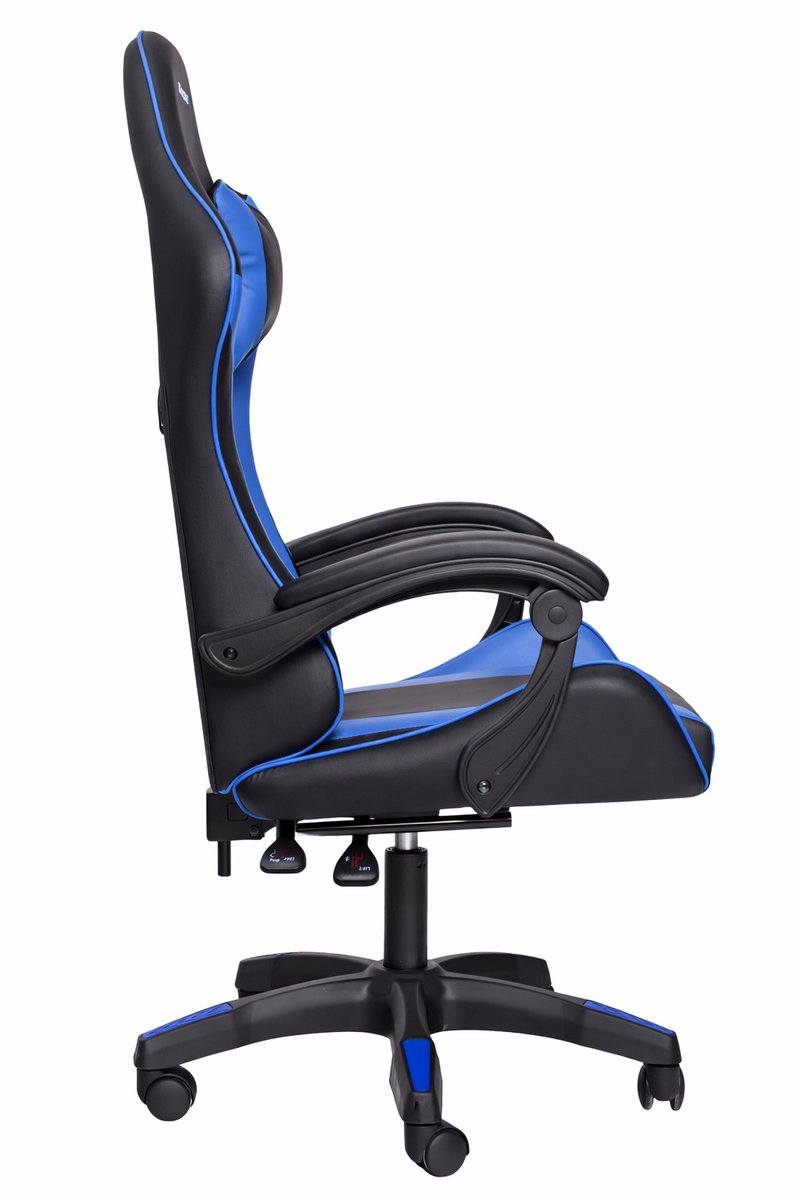 RACINGX - Game Stoel Met Voetsteun- Gaming Stoel - Ergonomische Bureaustoel - Gamestoel - Verstelbaar - Gaming Chair - Zwart/Blauw thumbnail 2