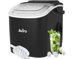 Aviro IJsblokjesmachine – 1,3L – Met IJsschep – Zelfreinigingsfunctie – 12KG / 24U – 9 Blokjes / 6 Min – Zwart