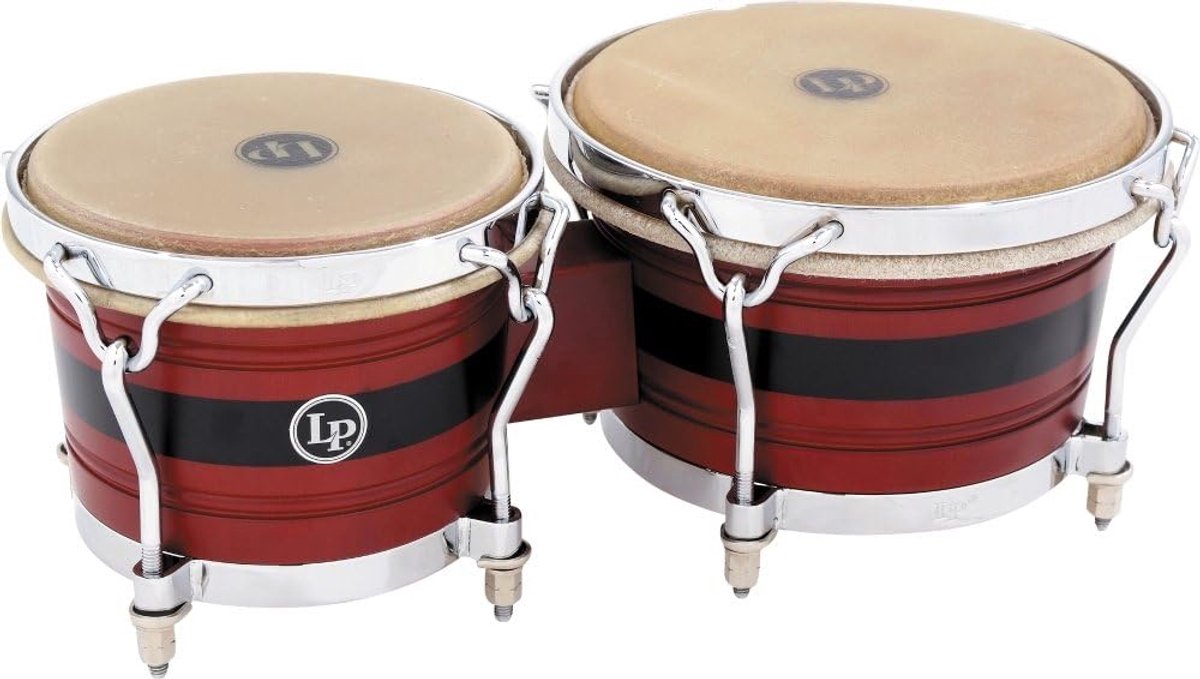 Bongo Trommels - Percussie Instrument - Muziek Maken - Houten Constructie - 50cm Lengte - Donker