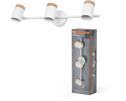 OSRAM LED Spot Stamp plafondlamp 3xGU10 wit hout, drievoudige spotbalk 230V, draaibare spots voor de woonkamer