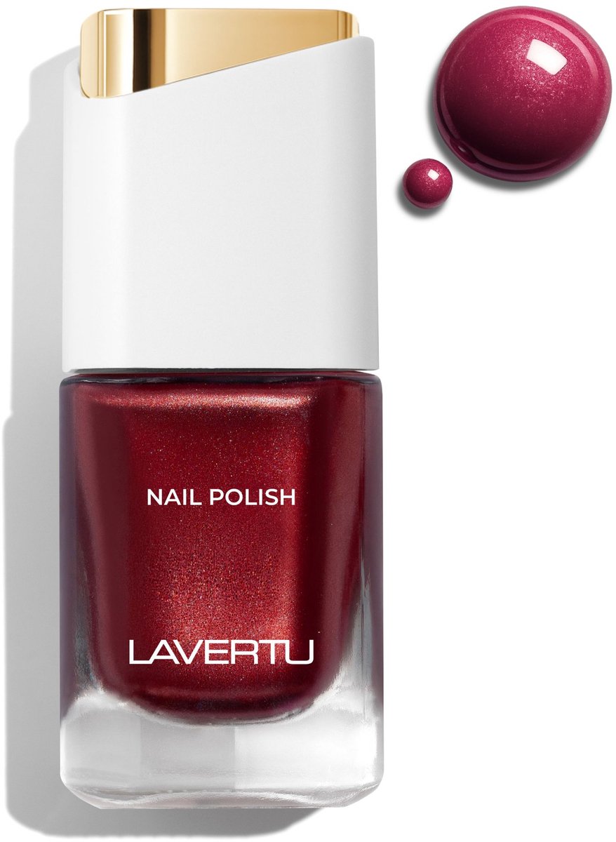 LAVERTU Nagellak Unique – 18 Red Sympathie - Langhoudende Vegan Nagellak met Glanzende Finish – Sneldrogend & Verzorgend – 10 ml