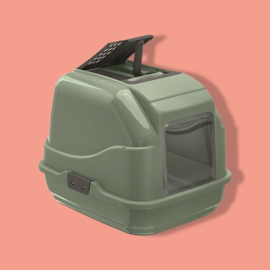 Imac bac à litière pour chat easy 2nd life vert 50x40x40 cm