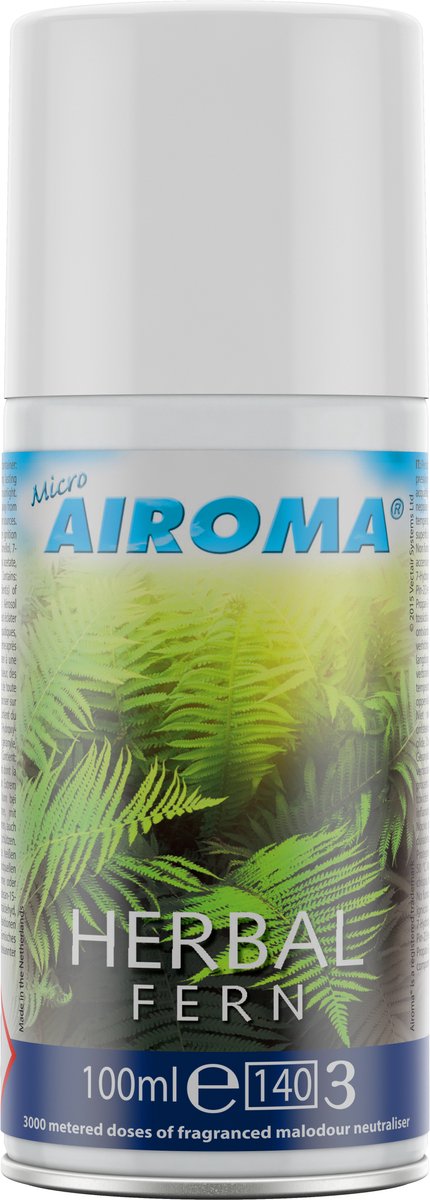 Micro Airoma Navulling 12x 100ml – Herbal Fern – Luchtverfrisser Aerosol – Geschikt voor MVP Dispenser