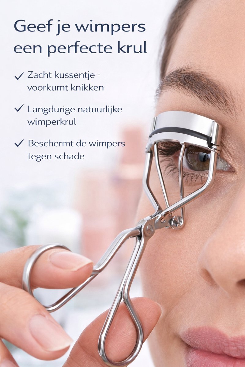 Belux Surgical Instruments – Wimperkrultang 10 cm – Eyelash Curler – Professionele Wimperkruller – RVS – Zacht Kussentje – Voor Perfecte Krul & Volume