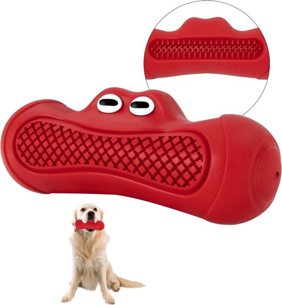 Honden kauwen speelgoed - rood -1 stuk - onverwoestbaar-Honden speelgoed-kauwstaaf hond - kauwbotten hond - tandverzorging / tanden reinigen en - geschikt voor middelgrote en grote honden