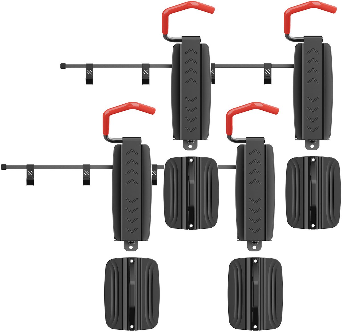 Maclean MC-499 - Set van 4 stuks - fietsbeugel - muurbeugel - max. 35kg - Zwart