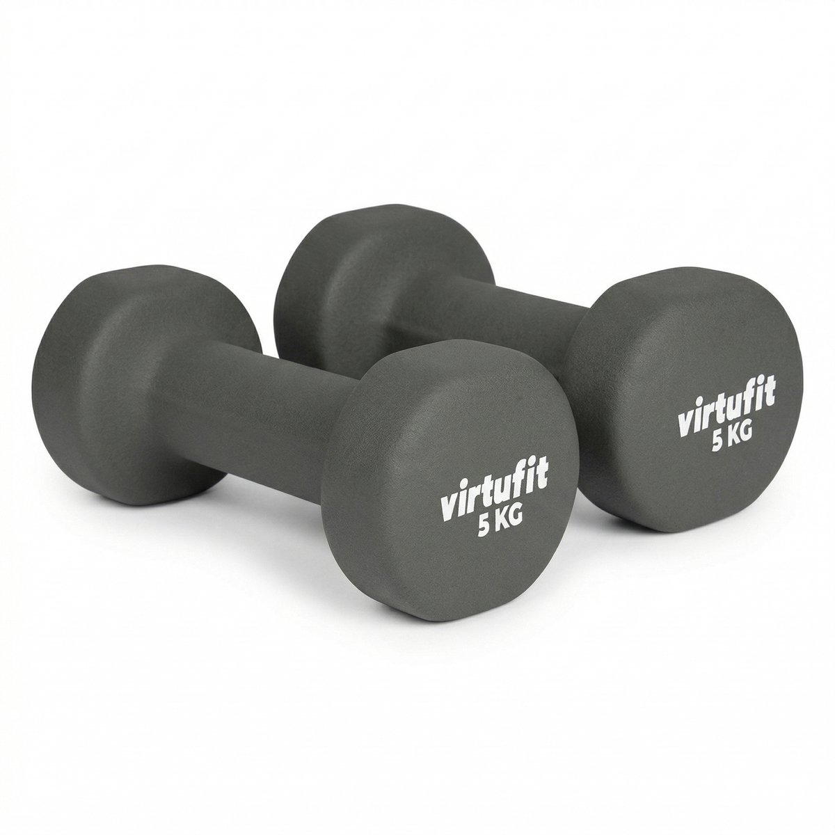 VirtuFit Vinyl Dumbbell Pro - Gewichten - Fitness - 5 kg - Zwart