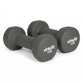 VirtuFit Vinyl Dumbbell Pro Set - 2x 5 kg - Zwart - Gewichten - Dumbbell - Duurzaam Materiaal - Krachttraining - Geschikt voor Zumba, Aerobics en Body Toning