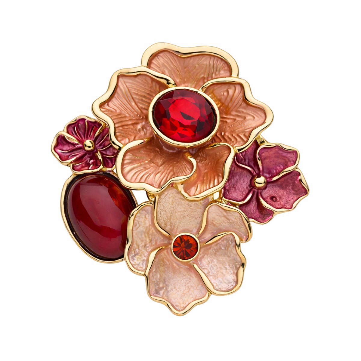 Fashionclip®- Magneet - Broches - Magneetsluiting - Magneetbroche - Bloemen - Rood