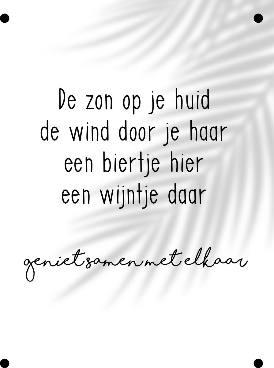 Tuinposter De zon op je huid