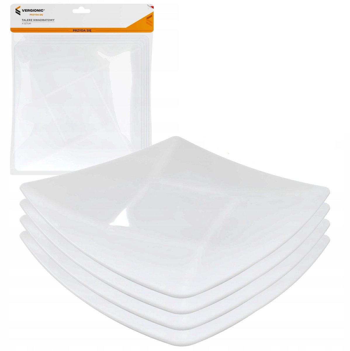 Vergionic - Vierkant Bord - 20,5 cm - Herbruikbaar - Wit