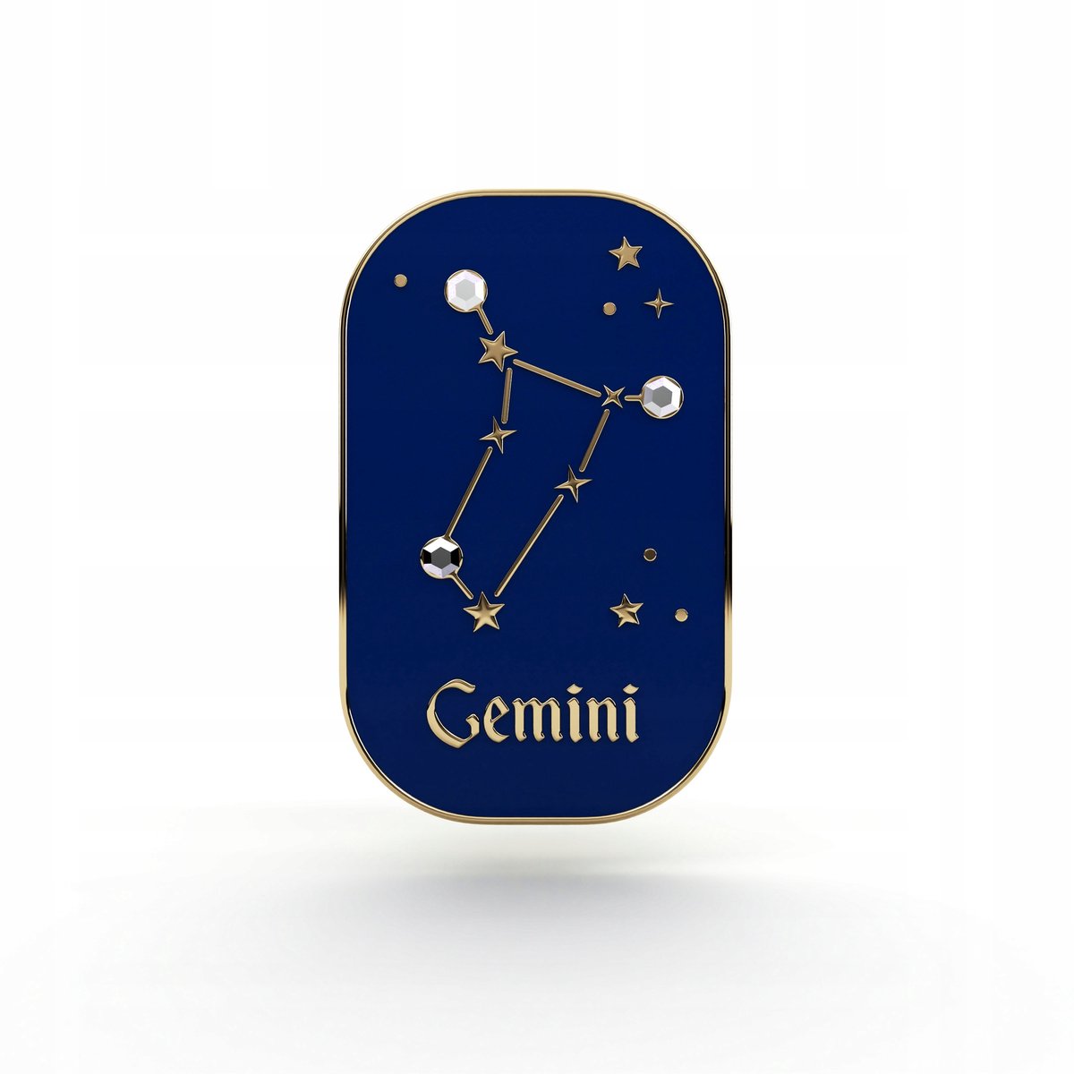 PINETS Zodiak Brosche: Tweelingen (Gemini) met Zirkonia - Goudkleurig