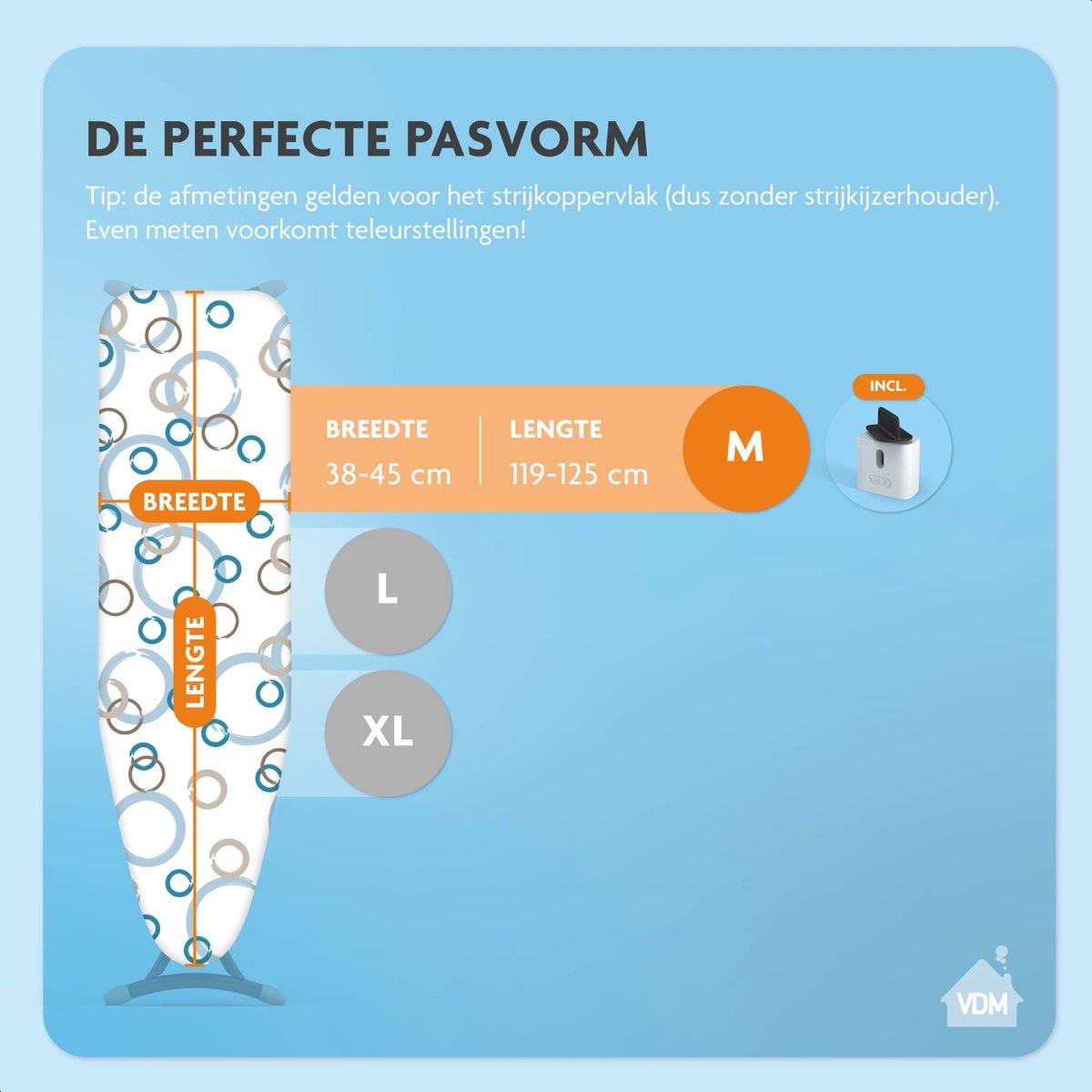 LaundrySpecialist 5-laagse Strijkplankhoes Active - tot 50% sneller strijken - Strijkplankovertrek - Stoom weerkaatsen - Maat M voor een breedte van 38 tot 45 cm en een lengte van 119 tot 125 cm - Universele strijkhoes — cadeau in Cadeau-ideeën - foto 2