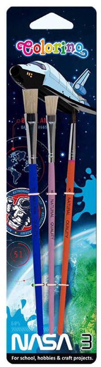 Coolpack Colorino Nasa - Schoolpenselen - 3 Stuks - Verschillende Graden - Houten Handvat