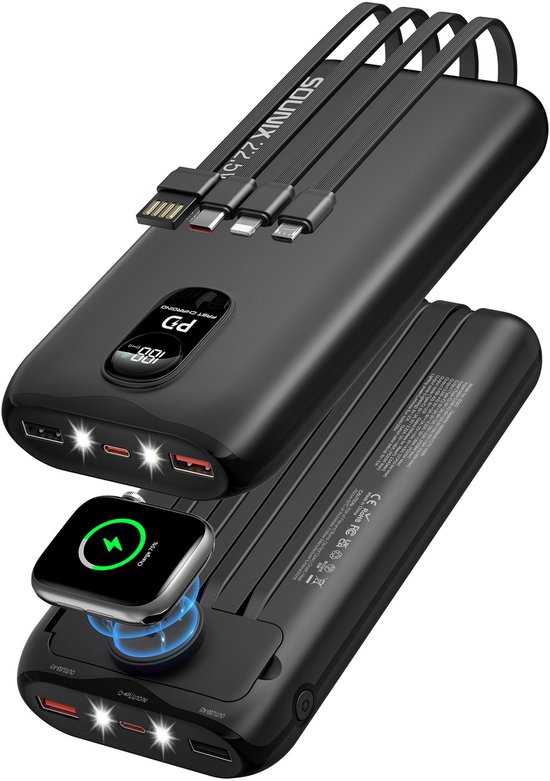 Sounix Powerbank 30.000 mAh - 22.5W Snellader - Ingebouwde - Sounix - €32,98