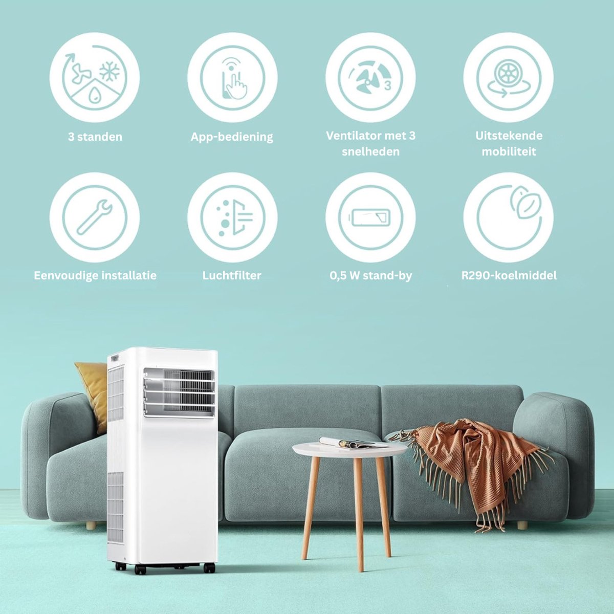 CLVP® Mobiele Airco Airconditioning Zonder Afvoerslang - Wit - afbeelding 3