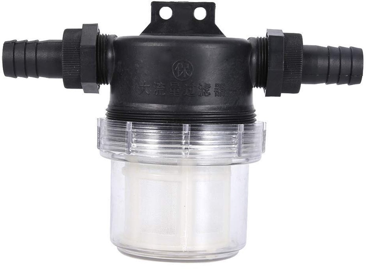 Allecto - Tuinvijver - Inline Mesh Strainer - Waterpompfilter - Irrigatie - Filtersysteem - Waterfilter - Geschikt voor tuinen - Kleur zwart