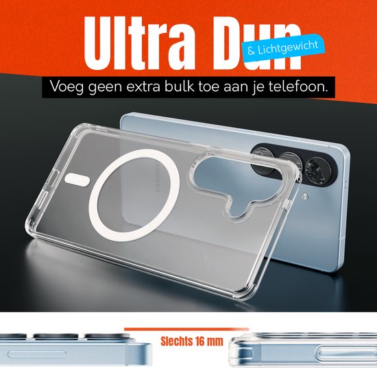Dun en lichtgewicht transparant hoesje met MagSafe ring voor Samsung Galaxy A57.