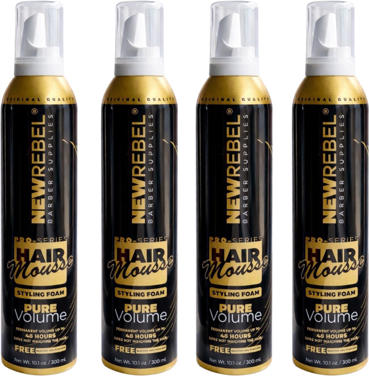 New Rebel Hair Mousse Tao Power – Strong Hold – Maximum Control – 4 x Haarmousse – Volume & Styling