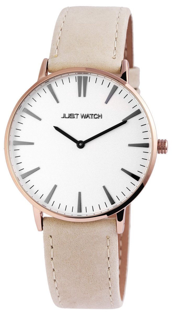 JUST WATCH Just Watch Unisex Polshorloge Alice echt leren band, basic, eenvoudig, mannen en vrouwen, partner