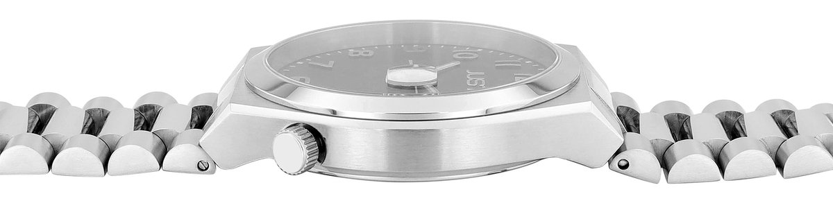 JUST Herenhorloge van roestvrij staal JU20205 Met roestvrijstalen schakelband, datumweergave, D 40 mm, 5
