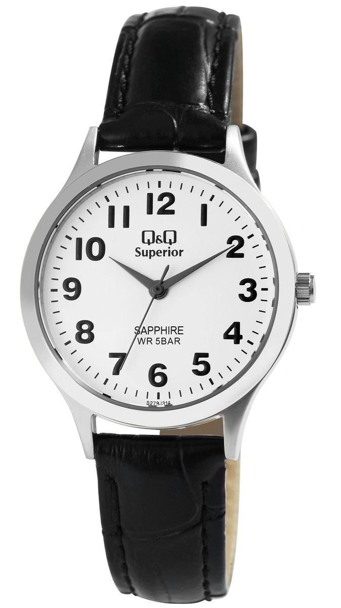 QQ dameshorloge van echt leer S279J314Y QQ Superieur dameshorloge met echte leren band,