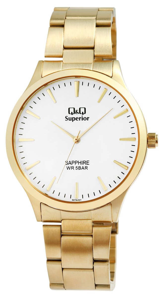 QQ Herenhorloge van roestvrij staal S278J201Y QQ Superior herenhorloge, roestvrij staal, saffierglas, 5