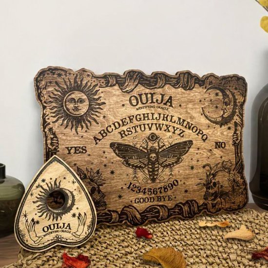 @ Lu’s Today™ – Mystic Essentials – Houten Ouija Bord – Spiritueel Communicatiebord – Inclusief Planchette – Decoratief Hout – Mystifying Oracle