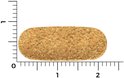 Gedetailleerde weergave van één tablet met afmetingen in centimeters.