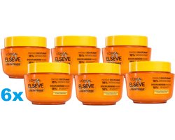 L’Oréal Paris Elseve Liss Intense Haarmasker – 6 x 300 ml – Anti-Frizz – Met Arganolie – Voor Droog & Pluizig Haar