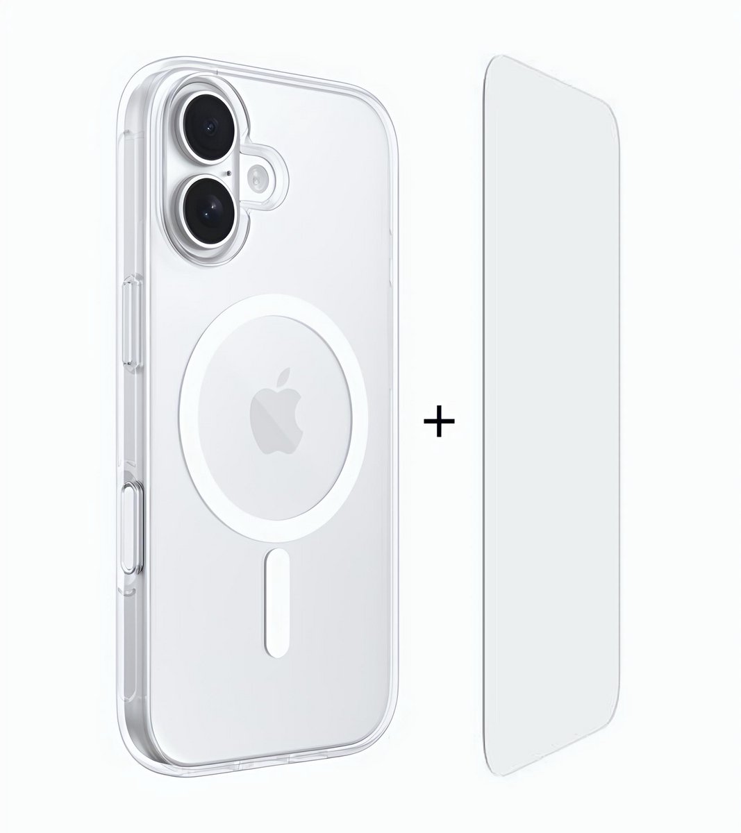 Hoesje geschikt voor iPhone 17 - Geschikt voor Magsafe - 9H Screenprotector - Hardcase en Shock proof - Transparant
