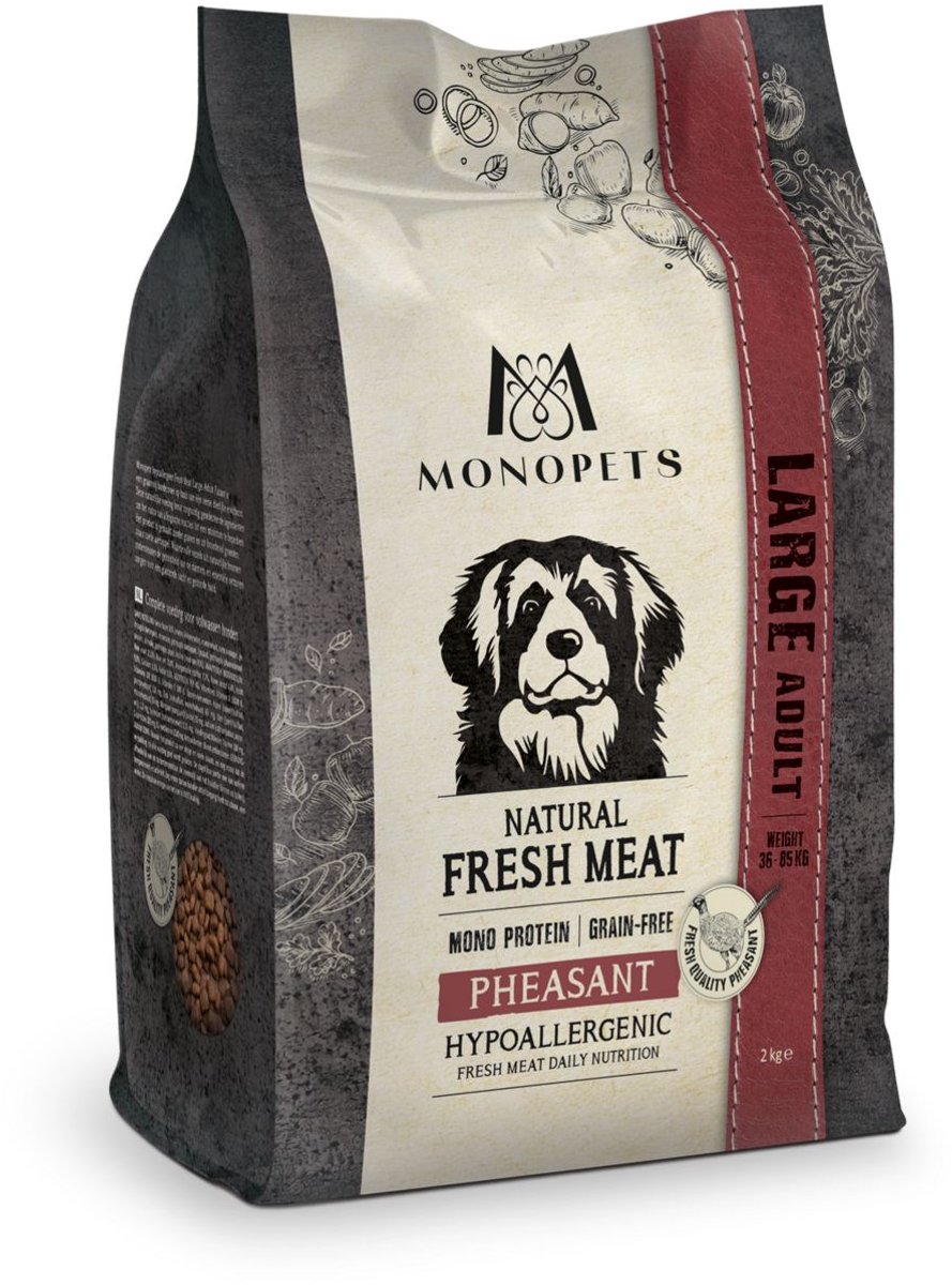Monopets Monopets Natural Fresh Meat Large Adult - Hondenbrokken - Fazant 12.5 kg