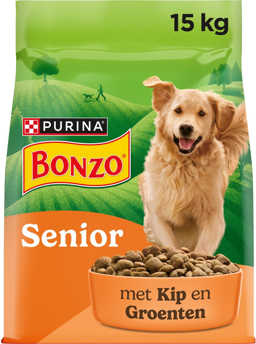 Bol.com Bonzo Droog Senior - Hondenvoer Droogvoer - Kip & Groenten - 15 kg aanbieding