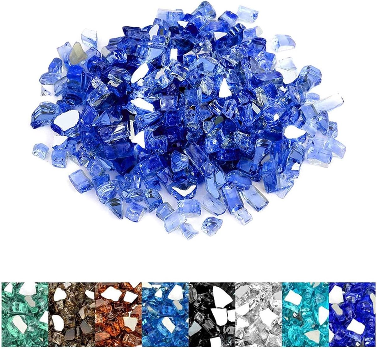 Reflecterend Glas - Haard Decoratie - Open Haard - Hittebestendig Glas - 10 Lbs - Kobaltblauw